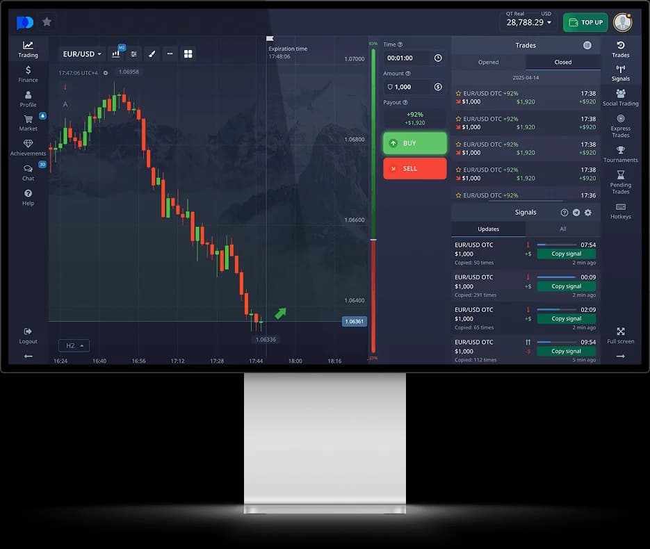 Pocket Option web trading platform